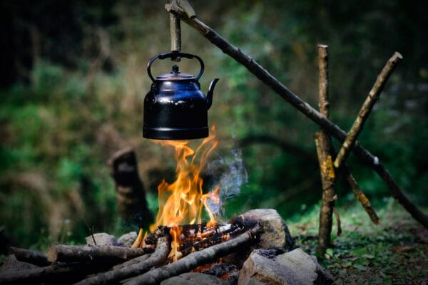 Basic Skills 101: Survival Techniques 20 Teapot over campfire