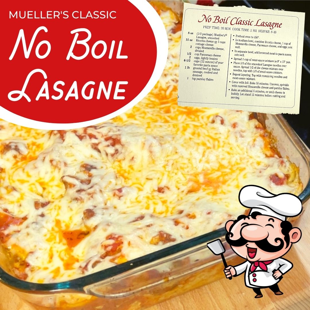 Classic No-Boil Lasagna recipe with Ricotta cheese (uses regular lasagna noodles)