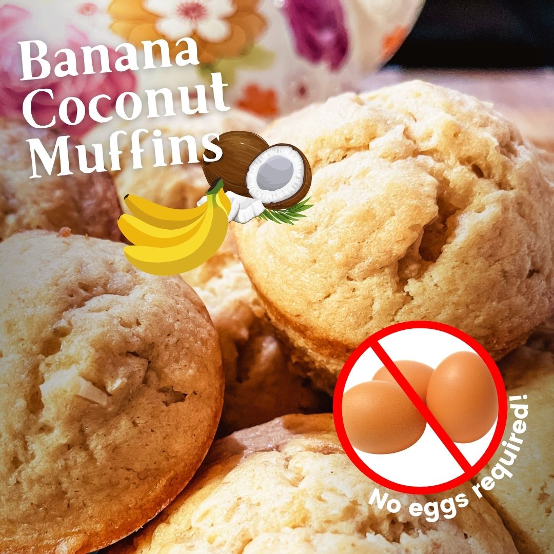 Banana Coconut Muffins (no eggs)